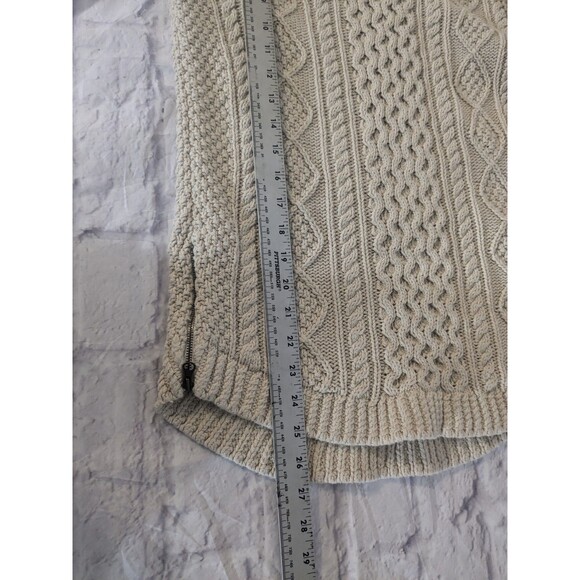 LL Bean Signature Ivory Fisherman Cable Knit Sweater Cotton Size Womens XS - Picture 8 of 10